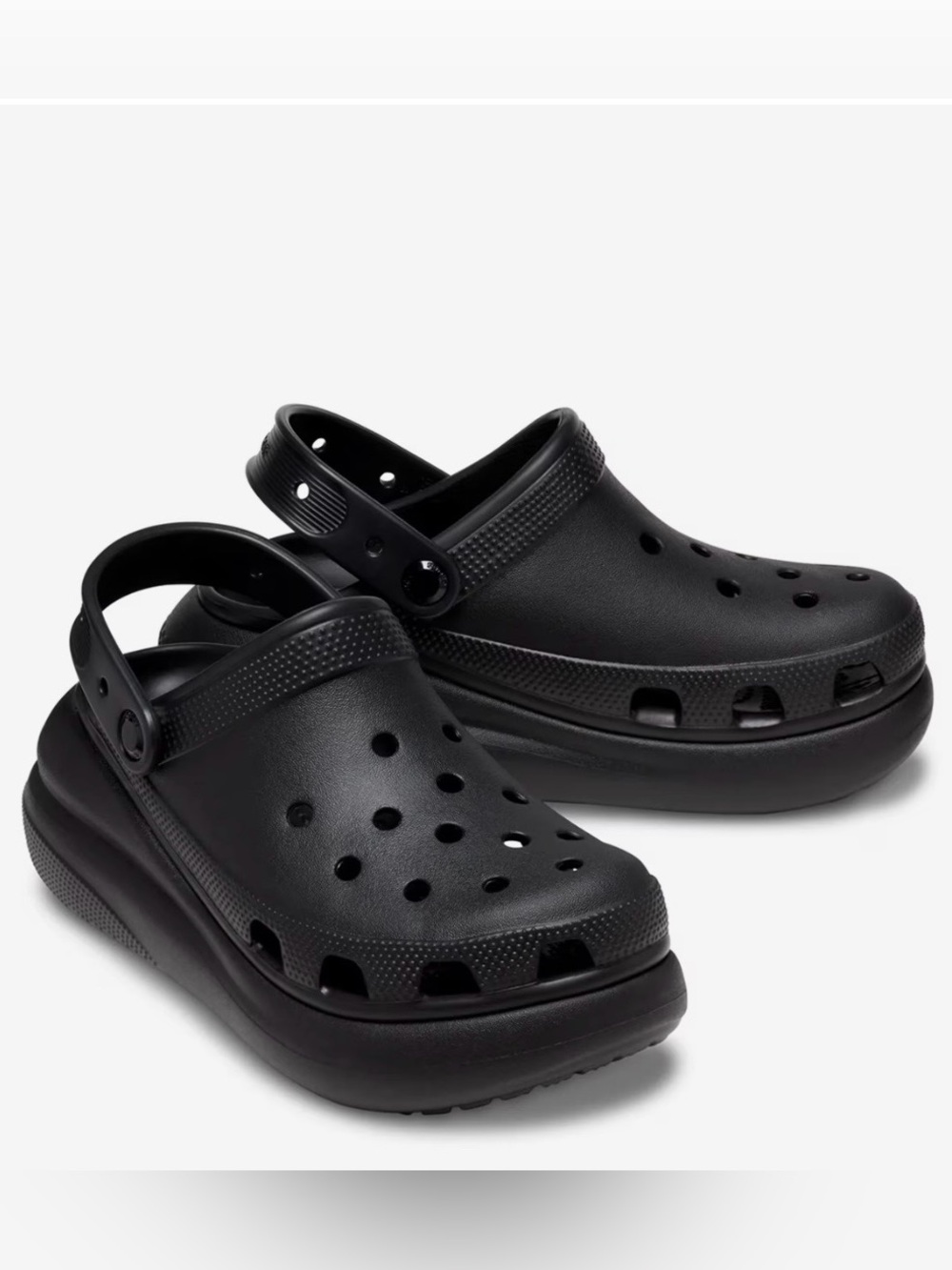 Crocs Black Classic Crush Women’s Platform Clog. Size 7 W/5 M.